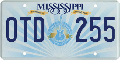 MS license plate OTD255