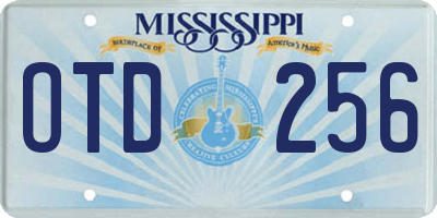 MS license plate OTD256