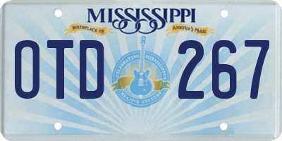 MS license plate OTD267