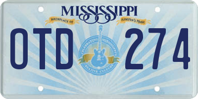 MS license plate OTD274