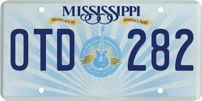 MS license plate OTD282