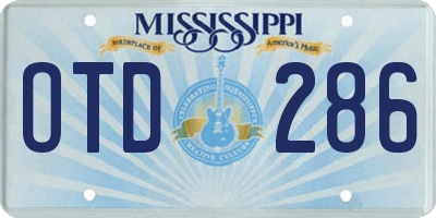 MS license plate OTD286