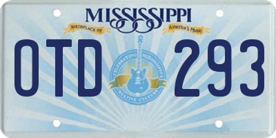MS license plate OTD293