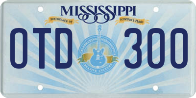 MS license plate OTD300