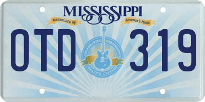 MS license plate OTD319