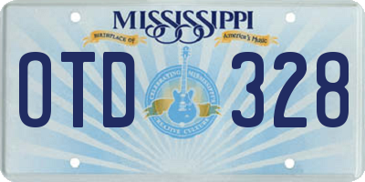 MS license plate OTD328