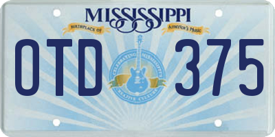 MS license plate OTD375