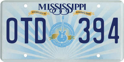 MS license plate OTD394