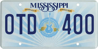 MS license plate OTD400