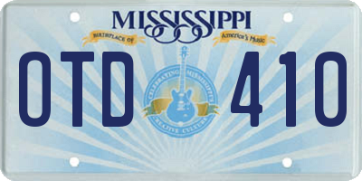MS license plate OTD410