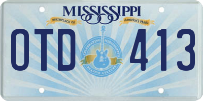 MS license plate OTD413