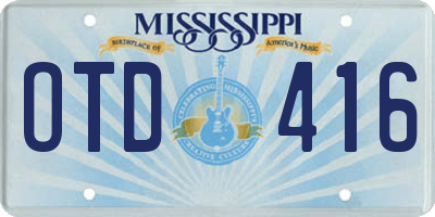 MS license plate OTD416
