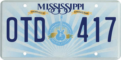 MS license plate OTD417