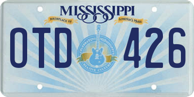 MS license plate OTD426