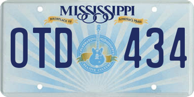 MS license plate OTD434