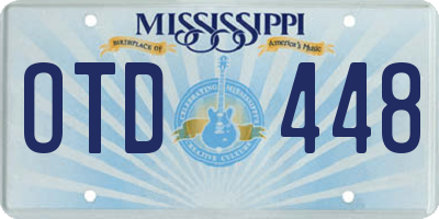 MS license plate OTD448