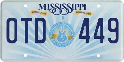 MS license plate OTD449