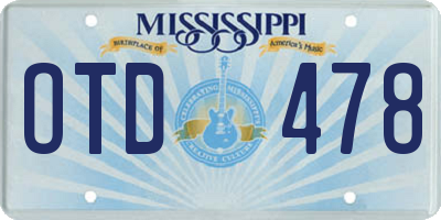MS license plate OTD478