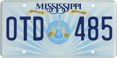 MS license plate OTD485