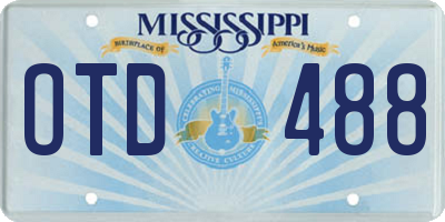 MS license plate OTD488