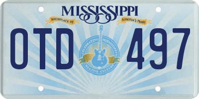 MS license plate OTD497