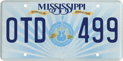 MS license plate OTD499