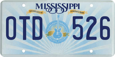 MS license plate OTD526