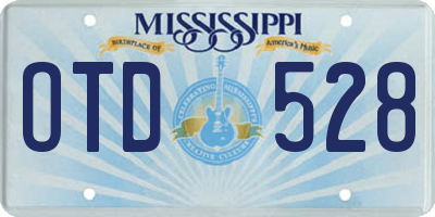MS license plate OTD528