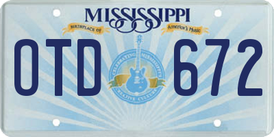MS license plate OTD672