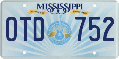 MS license plate OTD752