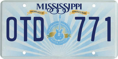 MS license plate OTD771