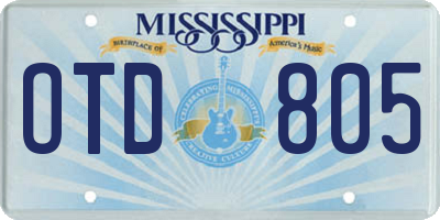 MS license plate OTD805