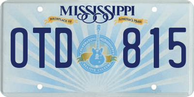 MS license plate OTD815