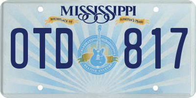 MS license plate OTD817