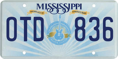 MS license plate OTD836