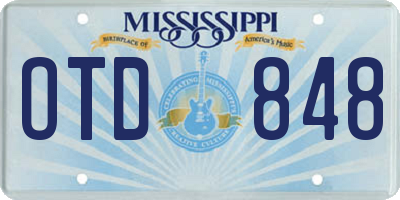 MS license plate OTD848