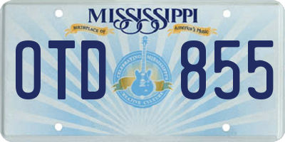 MS license plate OTD855