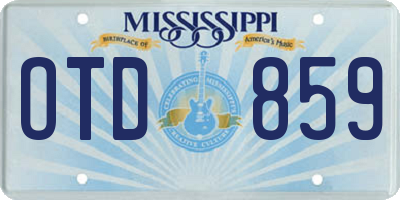 MS license plate OTD859
