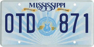 MS license plate OTD871