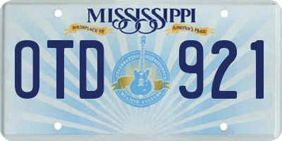 MS license plate OTD921
