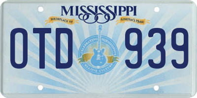 MS license plate OTD939