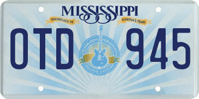 MS license plate OTD945