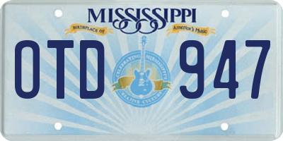 MS license plate OTD947