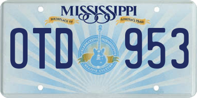MS license plate OTD953