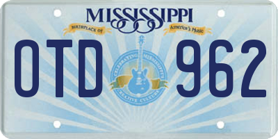 MS license plate OTD962