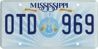 MS license plate OTD969
