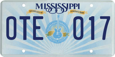 MS license plate OTE017