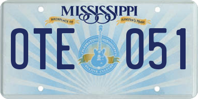 MS license plate OTE051