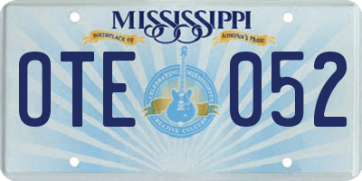 MS license plate OTE052