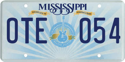 MS license plate OTE054